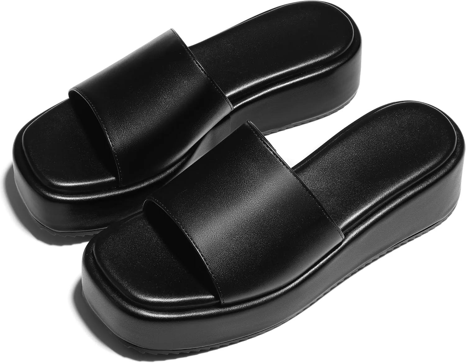 Oiamenne Platform Sandals Women Comfortable Open Toe Wedge Sandals Slip On Platform Slides for Women Padded Summer Casual Beach Shoes