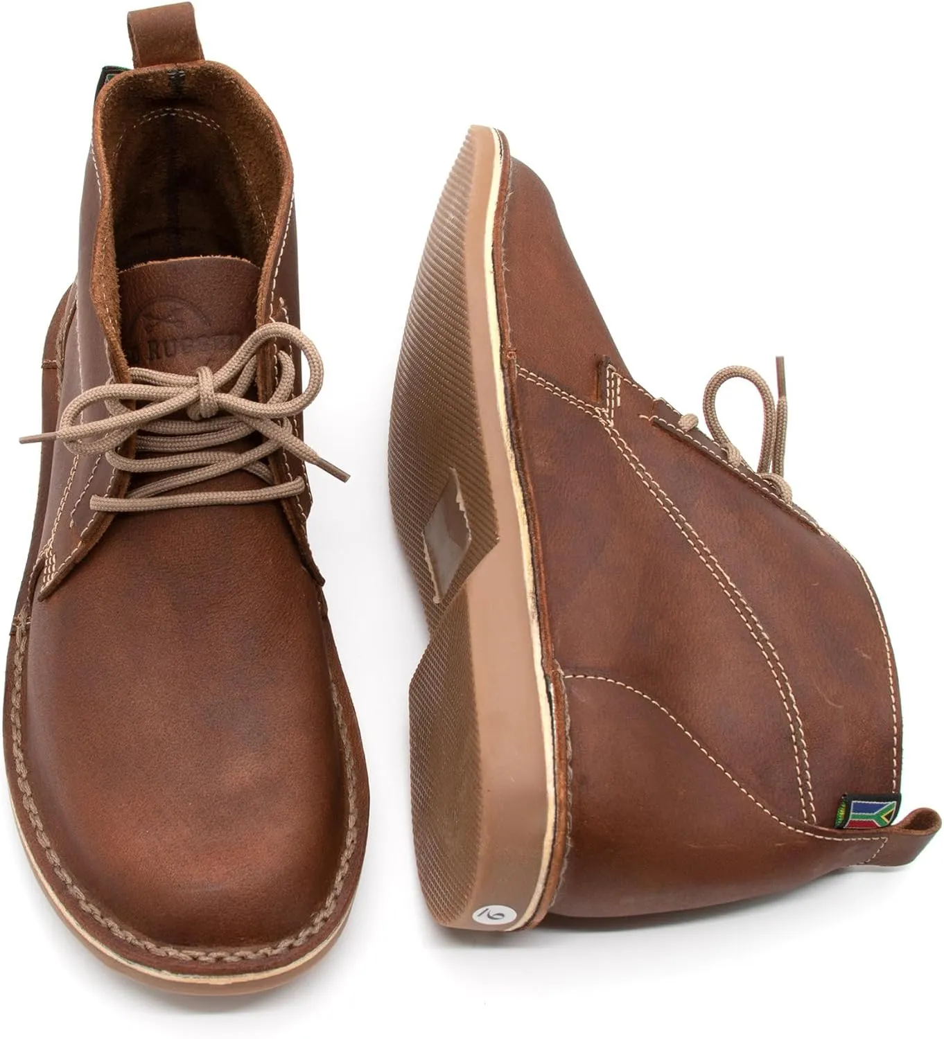 OLD RUGGED Handmade Genuine Leather Vellie Chukka Boots with High Topline (Veld Skoene)
