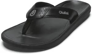 OLUKAI Pili Men's Leather Sandals, Sleek & Versatile Design, Comfortable & Waterproof Straps, Arch Support & Everyday Wear