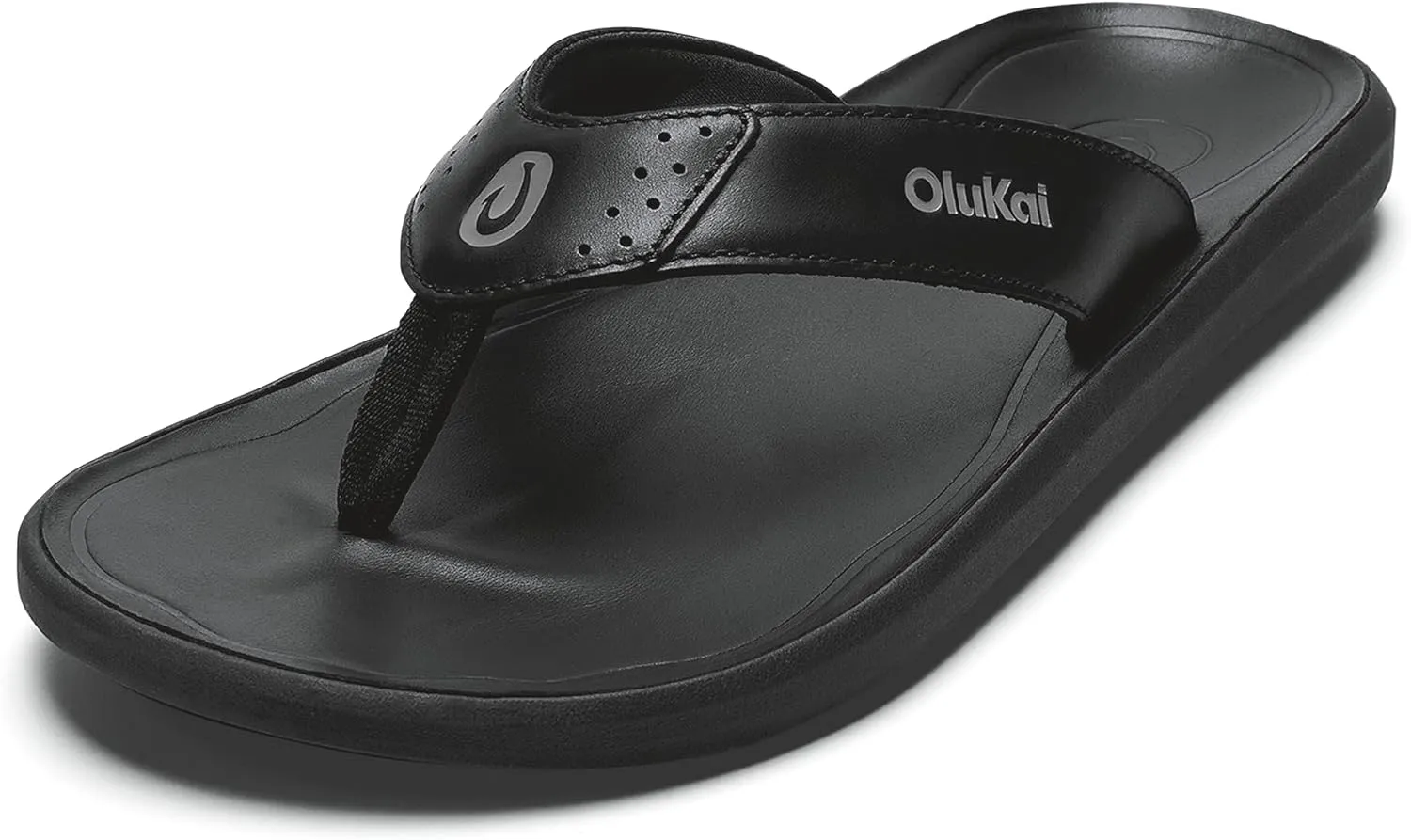 OLUKAI Pili Men's Leather Sandals, Sleek & Versatile Design, Comfortable & Waterproof Straps, Arch Support & Everyday Wear