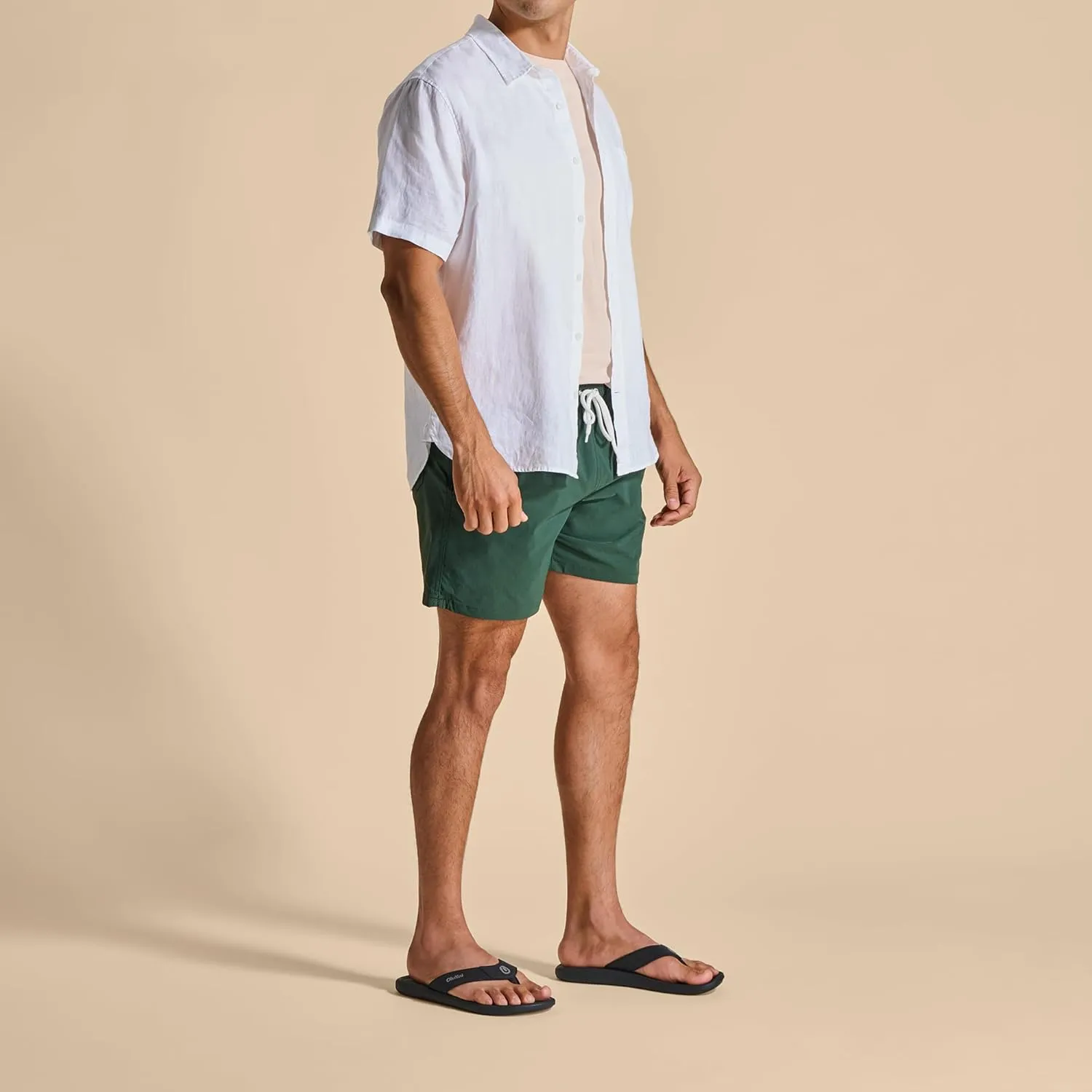 OLUKAI Pili Men's Leather Sandals, Sleek & Versatile Design, Comfortable & Waterproof Straps, Arch Support & Everyday Wear
