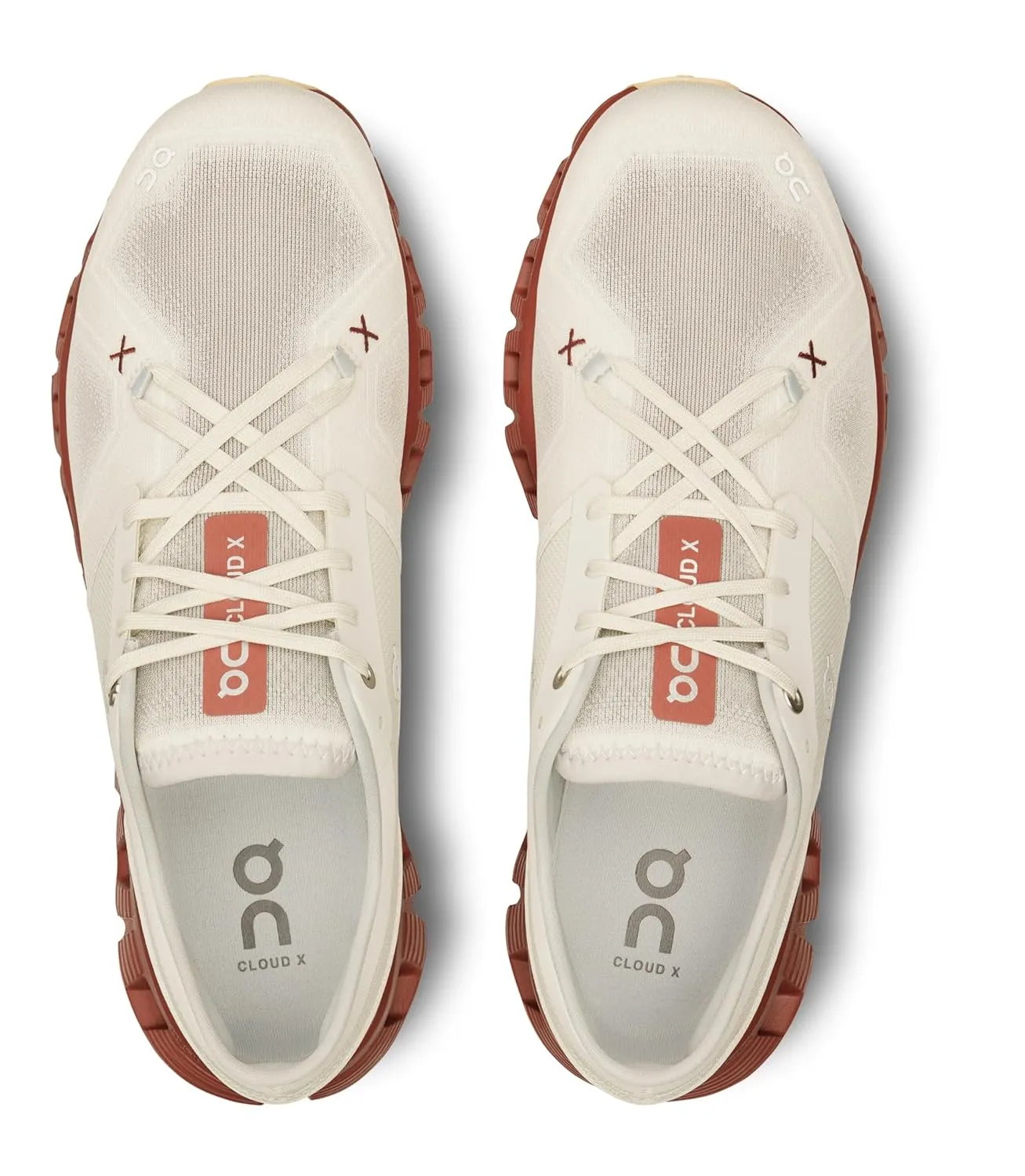 On Cloud X 3 Men's Sneakers, Ice/Auburn, 11 Medium US
