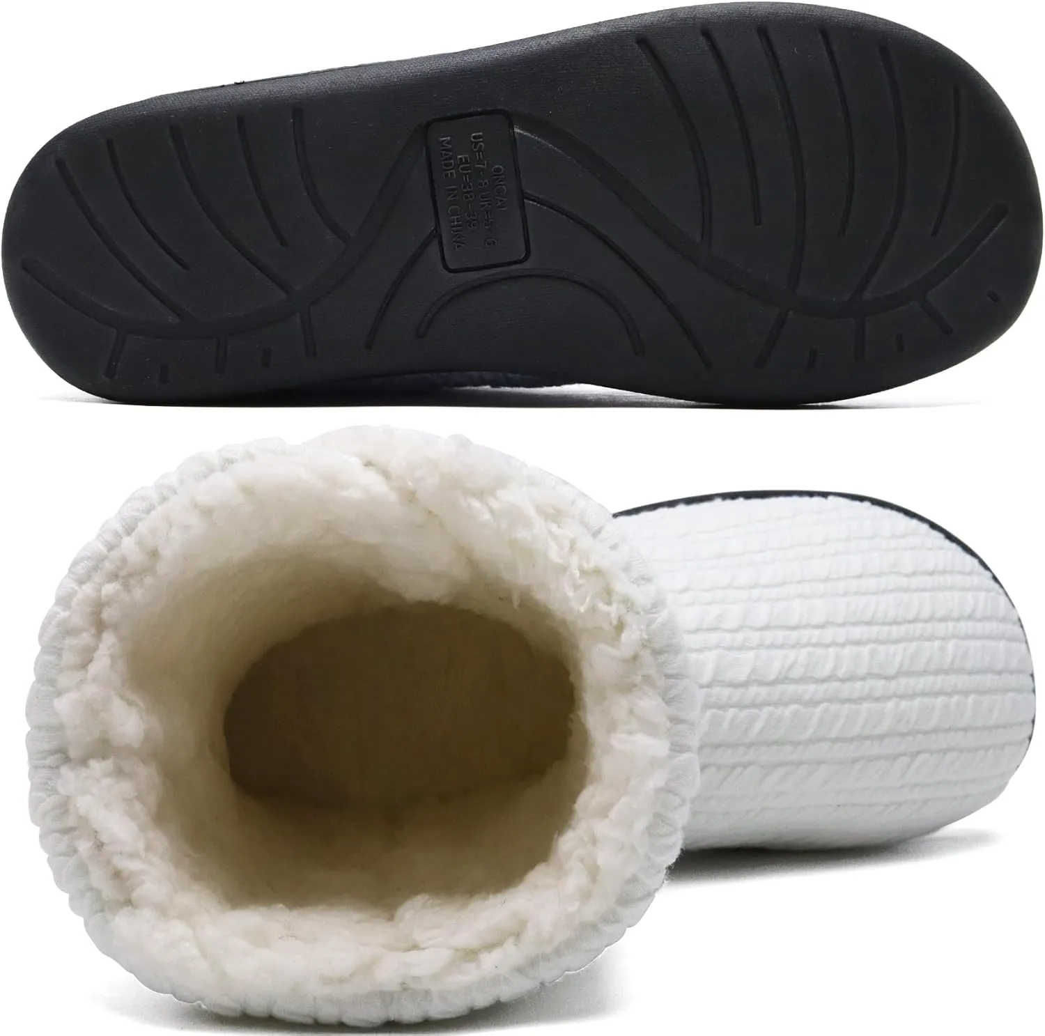 ONCAI Women's Slippers Comfort Knit Boots Winter Warm Outdoor Indoor Shoes