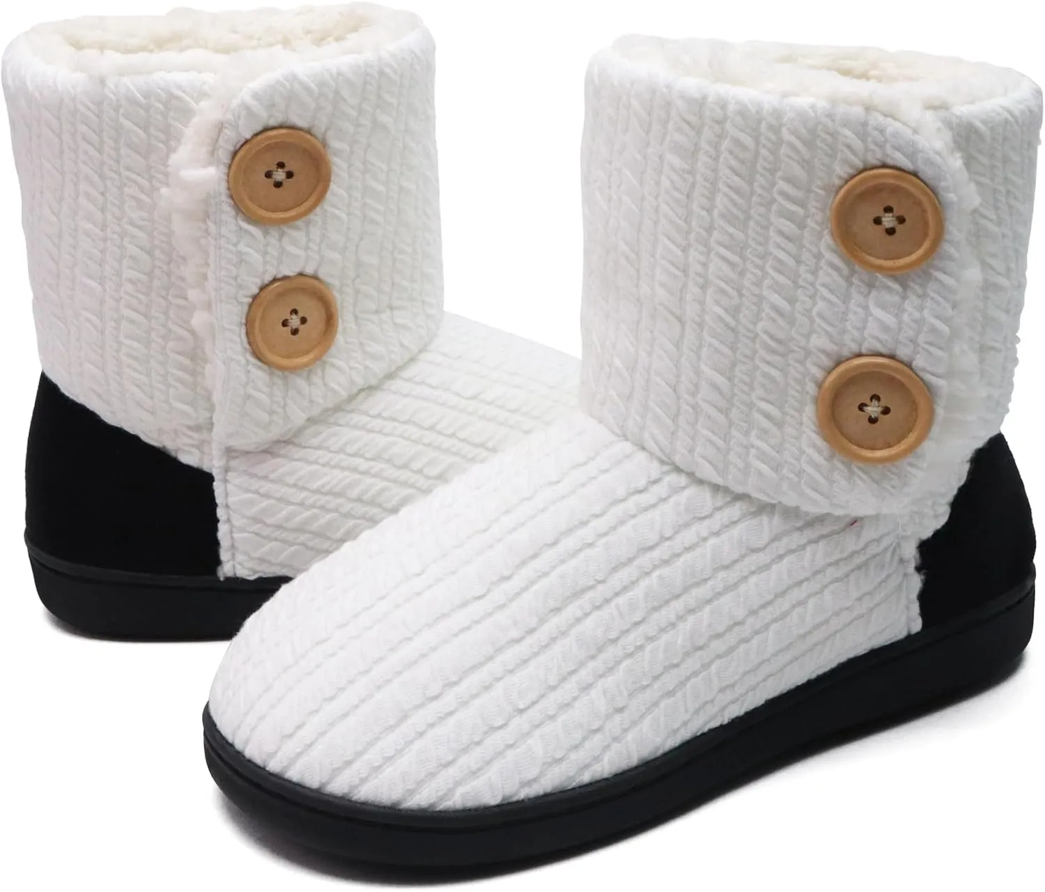 ONCAI Women's Slippers Comfort Knit Boots Winter Warm Outdoor Indoor Shoes