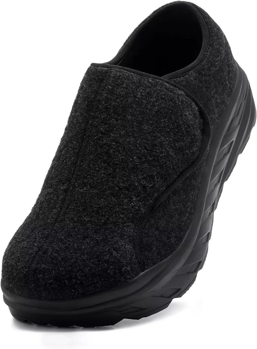 OrthoComfoot Men's Orthopedic Diabetic Wide Walking Shoes: Plantar Fasciitis Arch Support Hook and Loop Comfortable Casual Loafers, Swollen Feet Orthotic Dress Leather Shoes Foot Heel Pain Relief