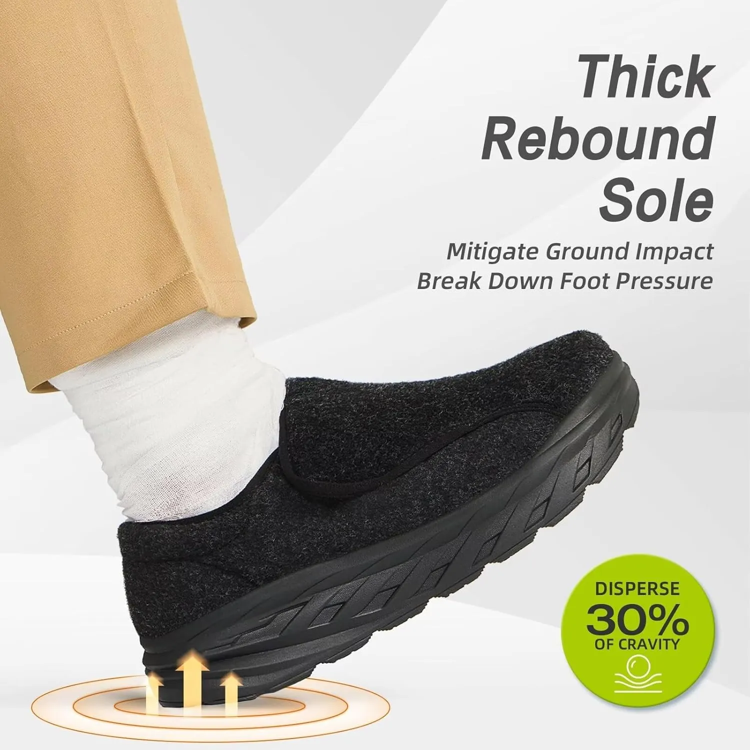 OrthoComfoot Men's Orthopedic Diabetic Wide Walking Shoes: Plantar Fasciitis Arch Support Hook and Loop Comfortable Casual Loafers, Swollen Feet Orthotic Dress Leather Shoes Foot Heel Pain Relief