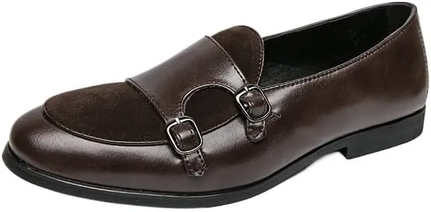 Patchwork Suede Leather Shoes British Low Top Non Slip Walking Men's Slip On Dress Casual Loafers Shoes Soft Sole Bean Shoes