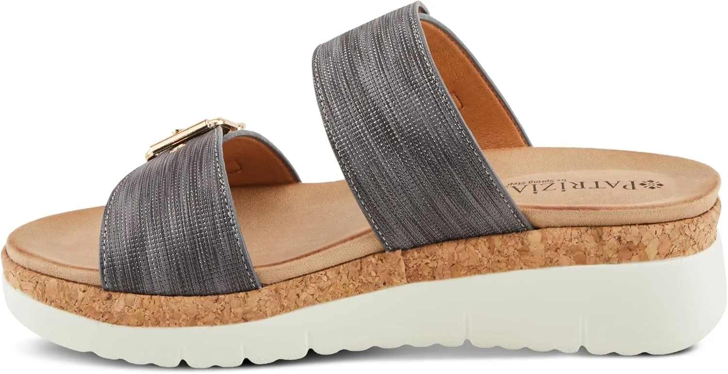 PATRIZIA Women's VELVETTE Two-Strap Buckle Slide Sandals