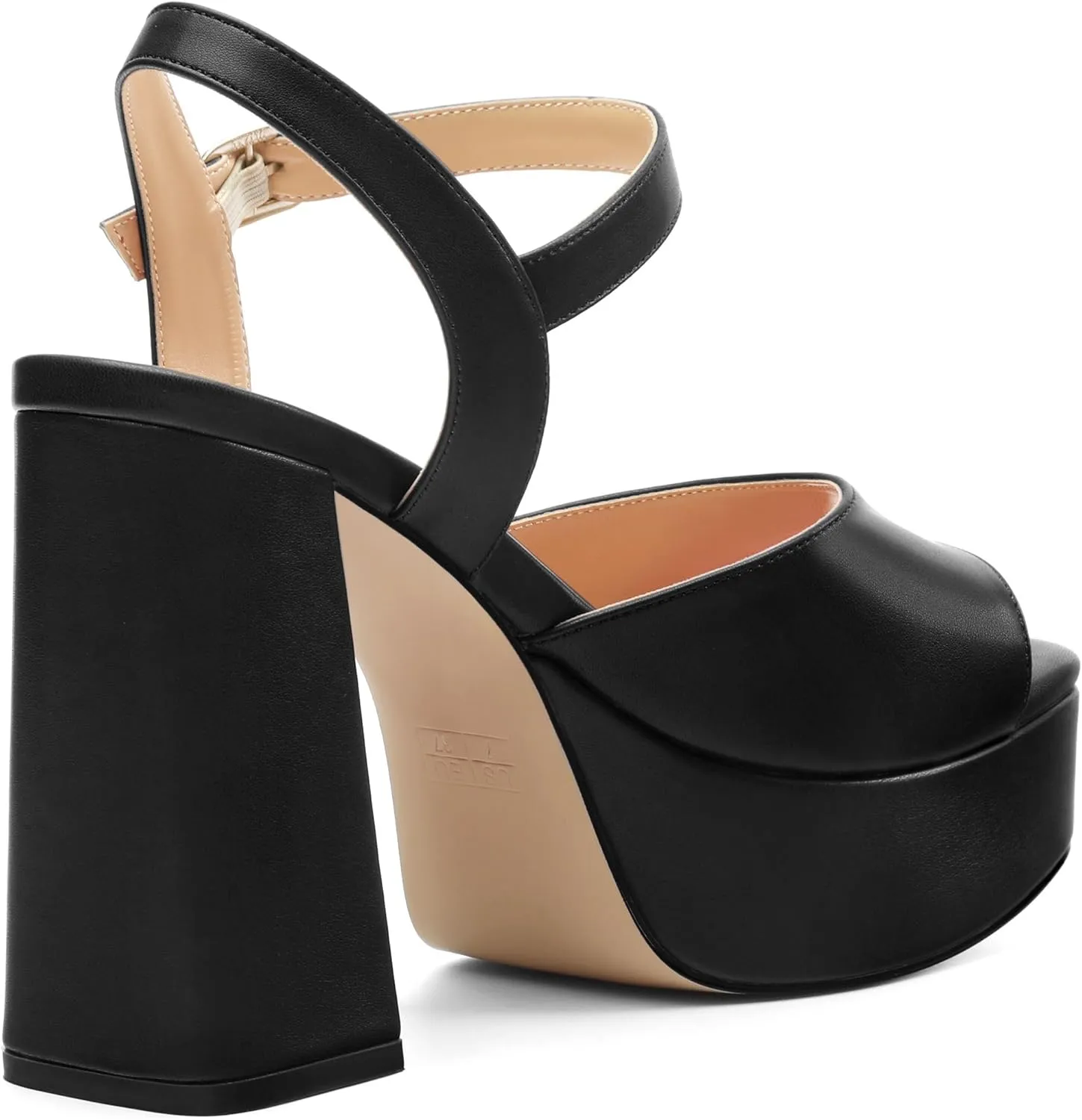 Platform Sandals High Heels for Women Comfortable Chunky Heel Square Open Toe Pumps with Adjustable Ankle Strap Women's Wedding Party Pumps