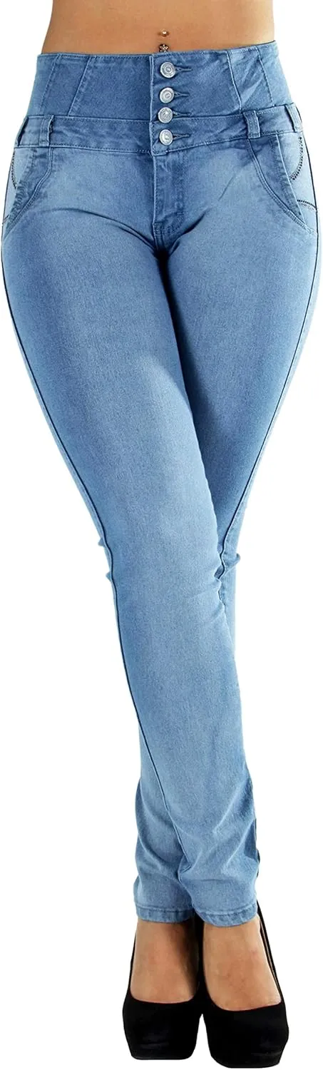 Plus/Junior Size Colombian Design High Waist Butt Lift Levanta Cola Skinny Jeans