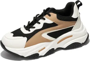 Project Cloud Chunky Platform Sneakers for Women - Comfortable Memory Foam Insole Shoes for Women Footwear - Lace-up Womens Shoes & Fashion Sneakers (Coco)
