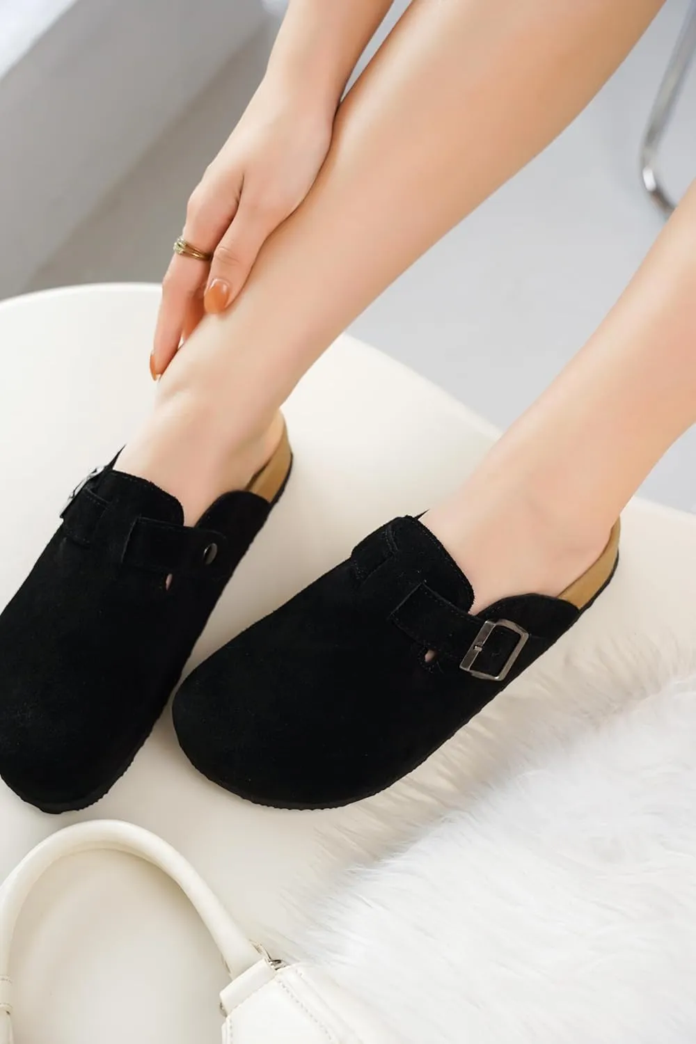 Project Cloud Genuine Leather Footbed Clogs for Women - Memory Foam Arch Support Slippers for Women - Trendy Slip-ons Women's Mules & Clogs Sandals (Benton)