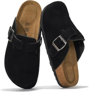 Project Cloud Genuine Leather Footbed Clogs for Women - Memory Foam Arch Support Slippers for Women - Trendy Slip-ons Women's Mules & Clogs Sandals (Benton)