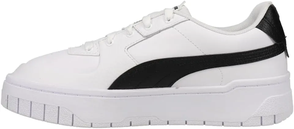 PUMA Womens Cali Dream Lace Up Platform Sneakers Shoes Casual - Black, White