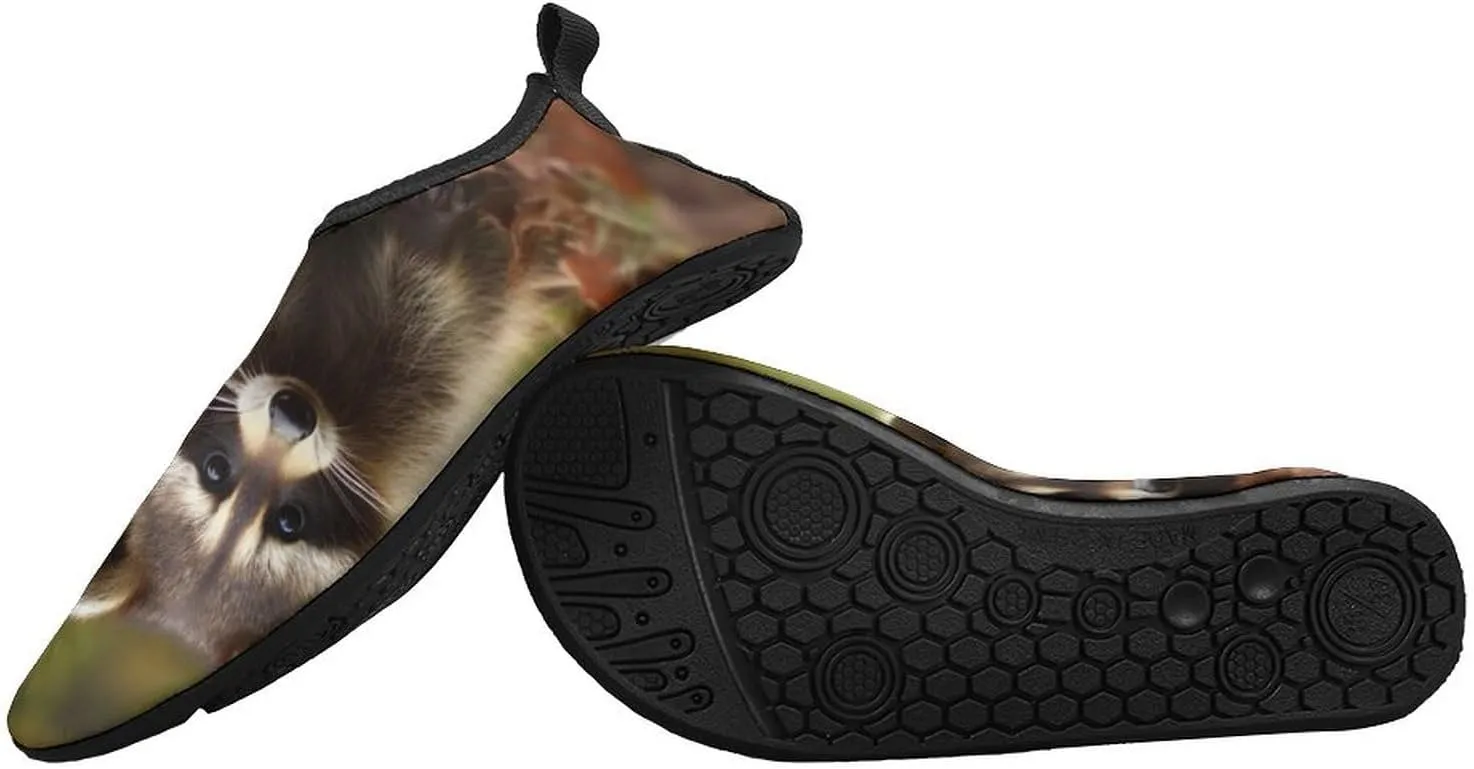 Raccoon Water Shoes for Women Men Quick-Dry Non Slip Barefoot Aqua Socks Swim Rock Climbing Pool Shoes Socks Sports Shoes Athletic Must Haves Outdoor Gear