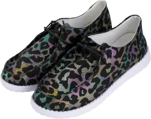 RACHAPE Cow Print Shoes Canvas Sneakers for Women Slip-Ons Flats Ladies Loafers