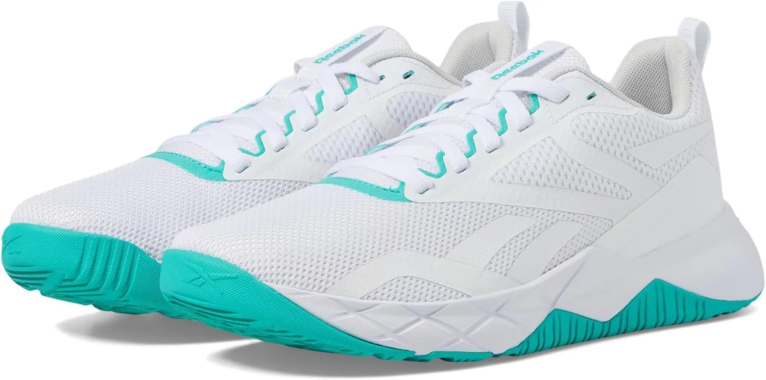 Reebok Women's NFX Trainer Sneaker, Footwear White/Black/Unleashed Green, 10.5
