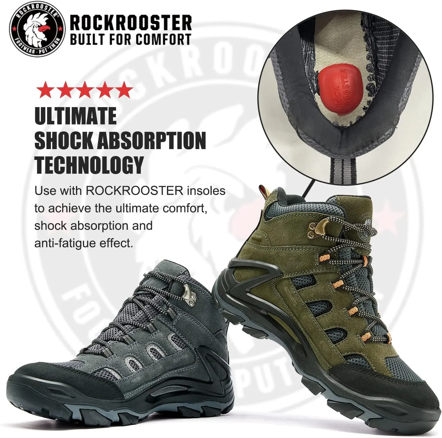 ROCKROOSTER mens Hiking Boots