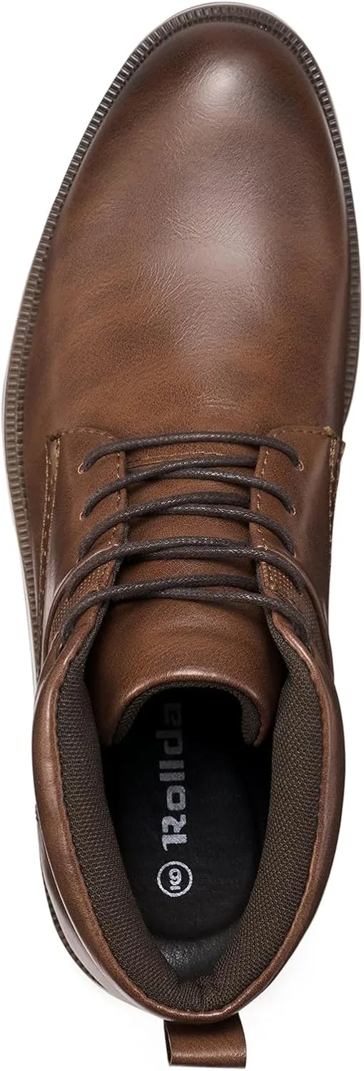 Rollda Men's Chukka Boots Casual Boots Lace Up Dress Boots Shoes for Men Ankle Boots