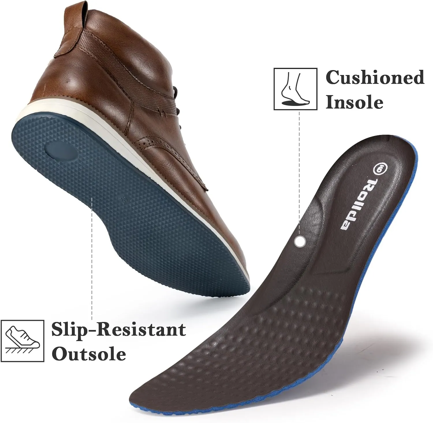 Rollda Men's Chukka Boots Casual Boots Lace Up Dress Boots Shoes for Men Ankle Boots