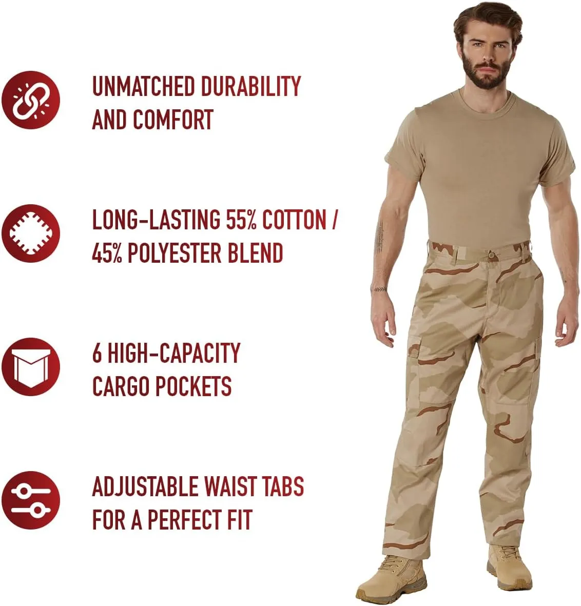 Rothco Camo Tactical BDU Pants Camo Cargo Pants
