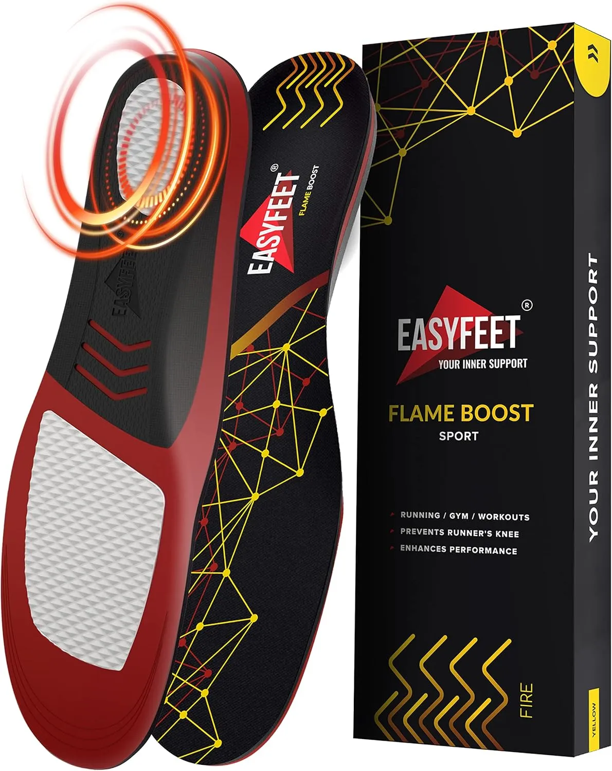 Running Athletic Shoe Insoles Men Women - Sport Insole - Shock Absorption Inserts - Walking Hiking Hockey Tennis Basketball - Orthotic Comfort Cushions Inserts Sneakers