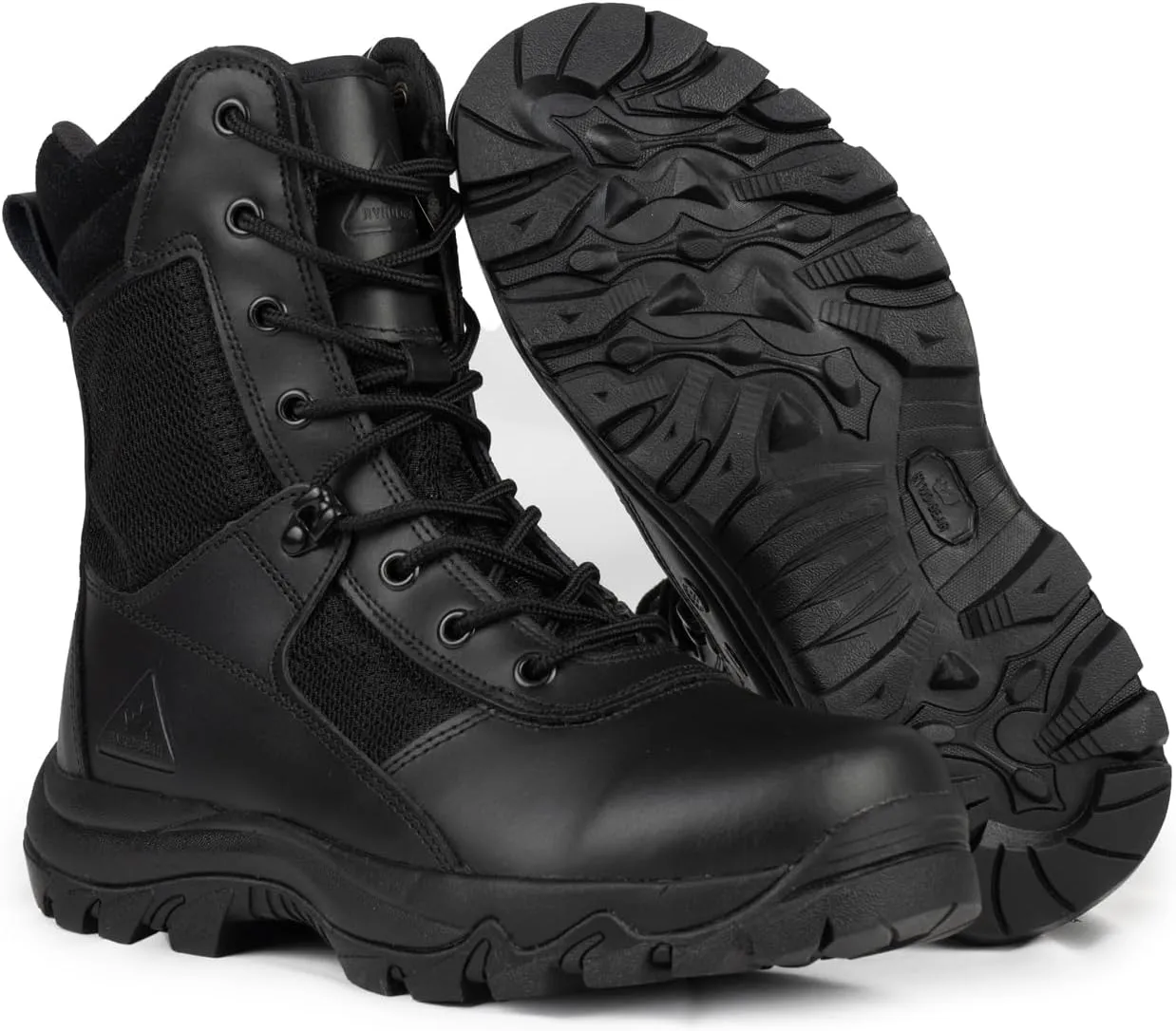 RYNO GEAR Men's Military & Tactical Boots, CoolMax Tactical Combat Military Durable Leather Work Utility Outdoor Hiking Assault Boots (Tan/Coyote/Black)
