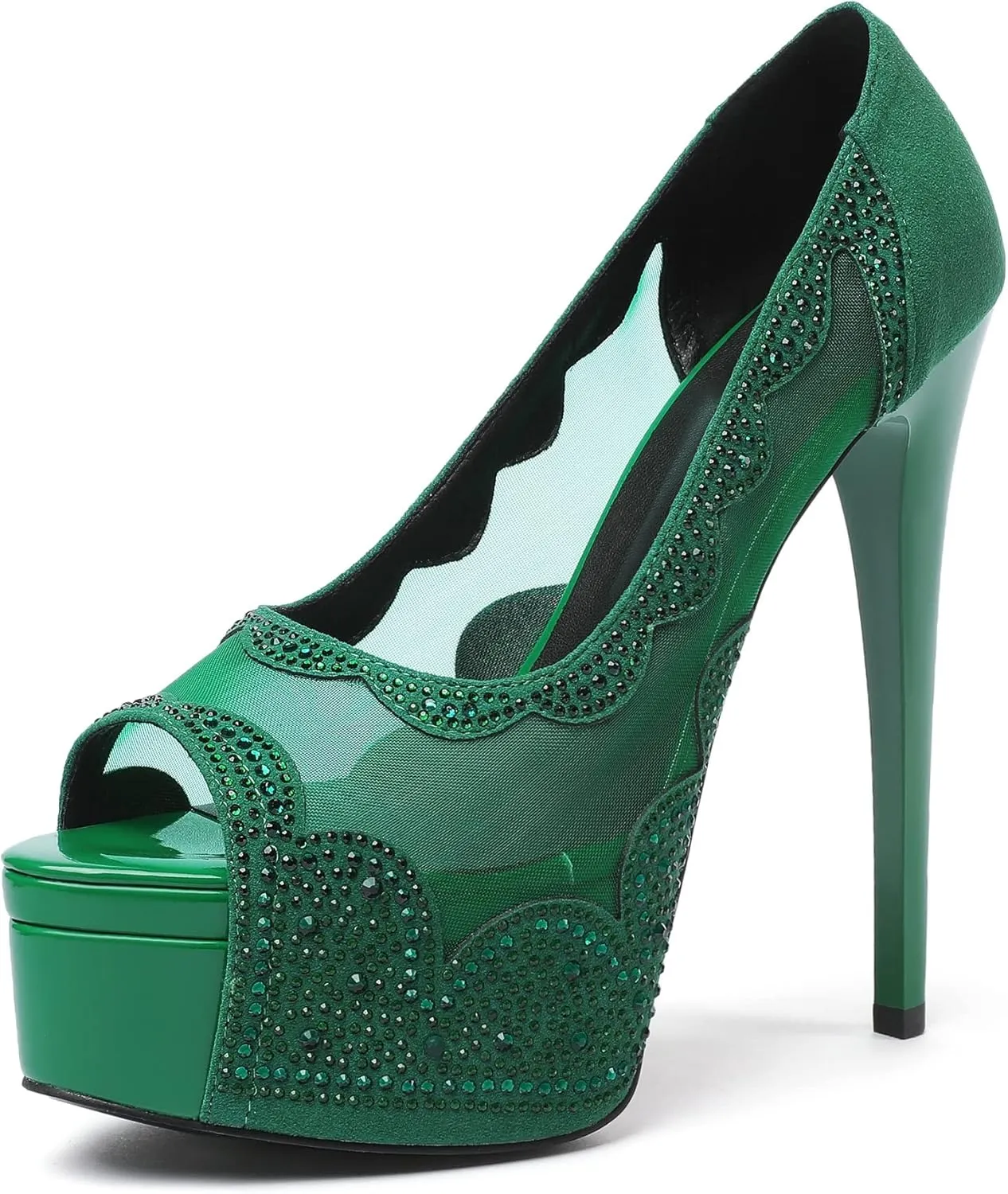 SAMMITOP Women's Peep Toe Pumps Platform High Heel Sandals Dress Shoes