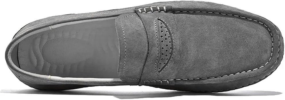 Santimon Men's Penny Loafers Driving Shoes Knit Moccasin Slip-on Loafer Breathable Soft Sole Walking Shoes