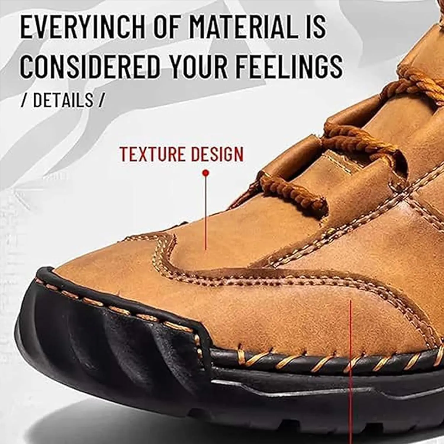 Sawbehind Leather Boots Mens, Saw Behind Mens Shoes, Wide Men's Comfortable Handmade Leather Boots-Waterproof Outdoor