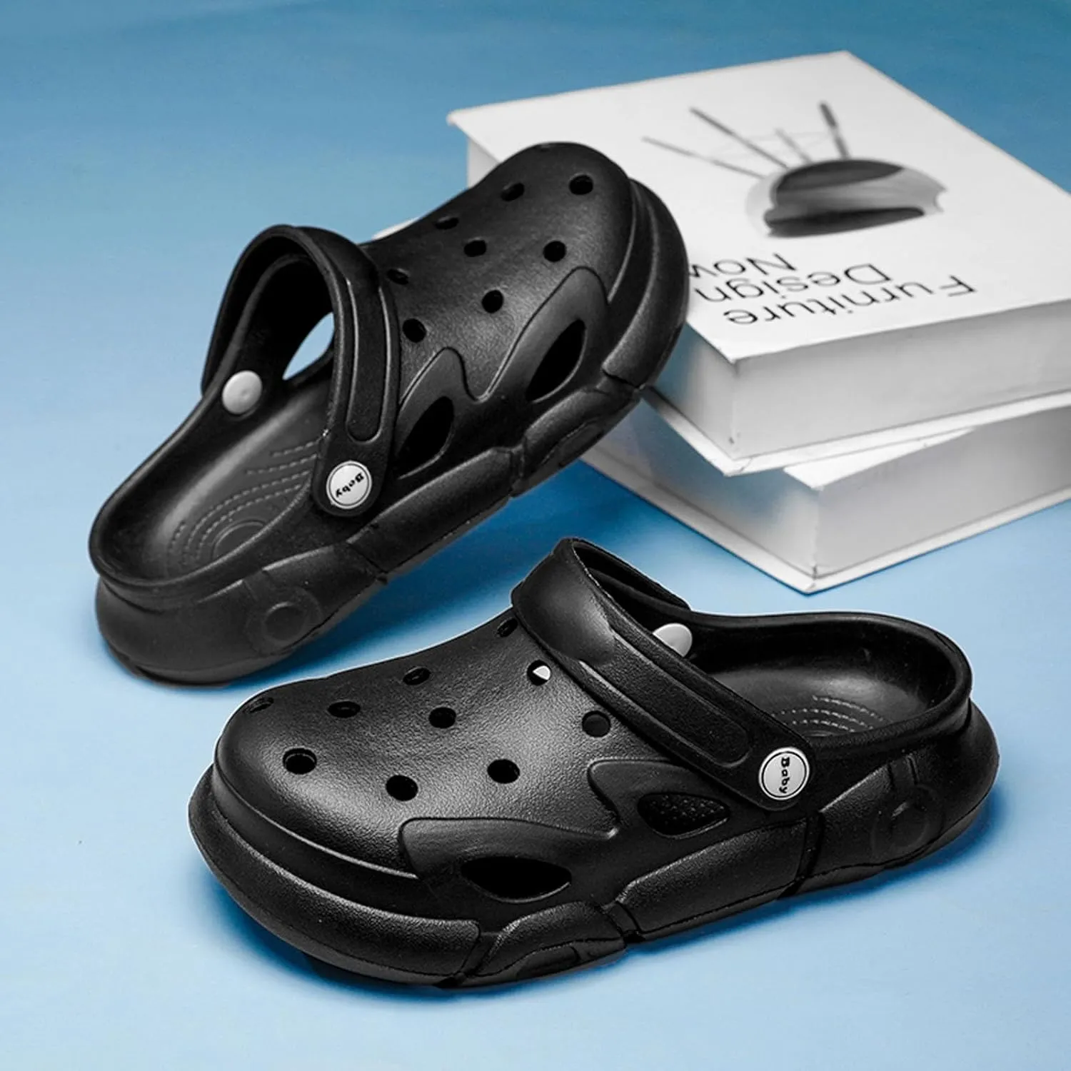SECHRITE Kids Boys Girls Garden Clogs Shoes Shower Slippers Toddler Slip On Mules Lightweight Beach Pool Slides Indoor Sandals