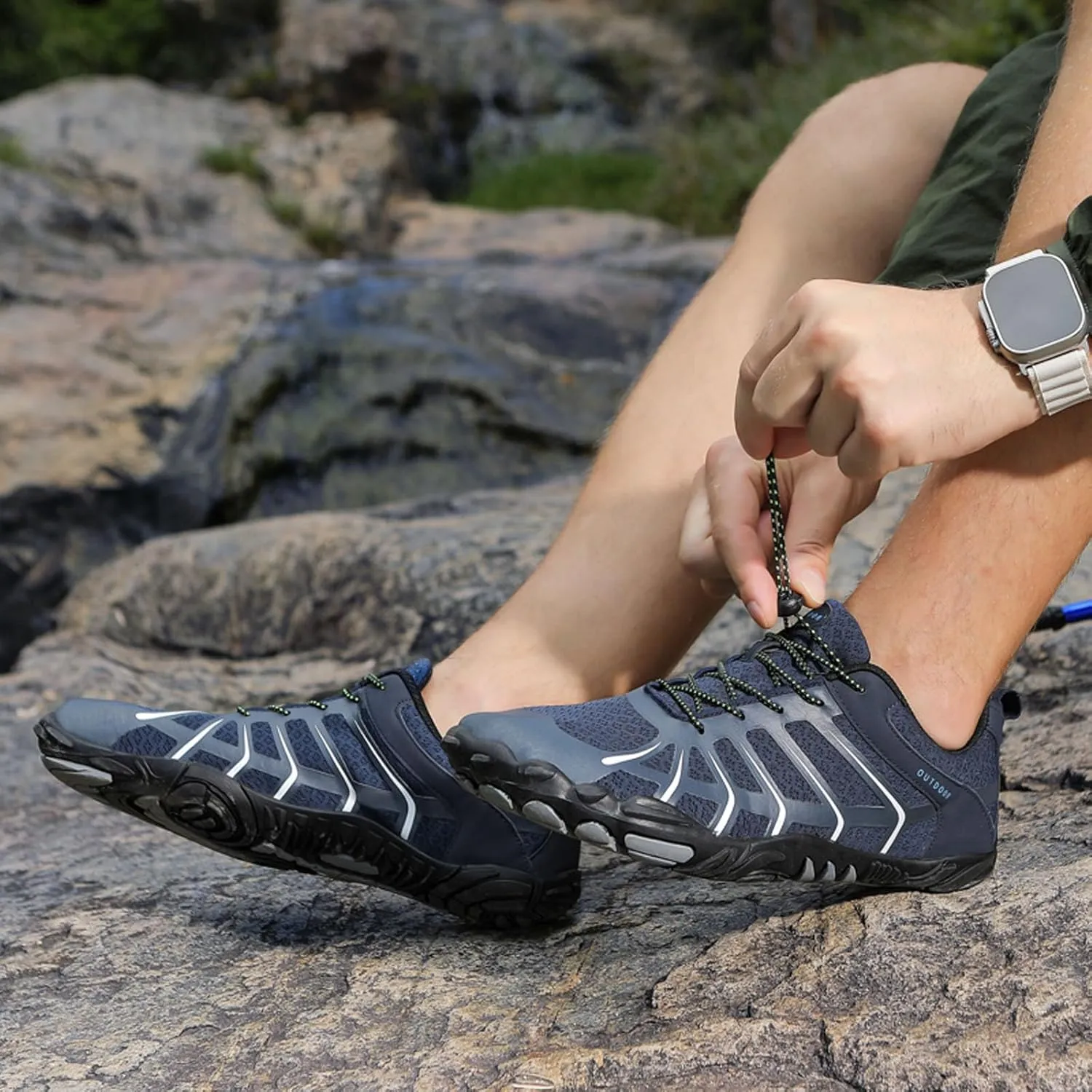 SECHRITE Mens Womens Barefoot Hike Shoes Minimalist Shoes Zero Drop Sole Wide Toe Box Trail Running Workout Footwear