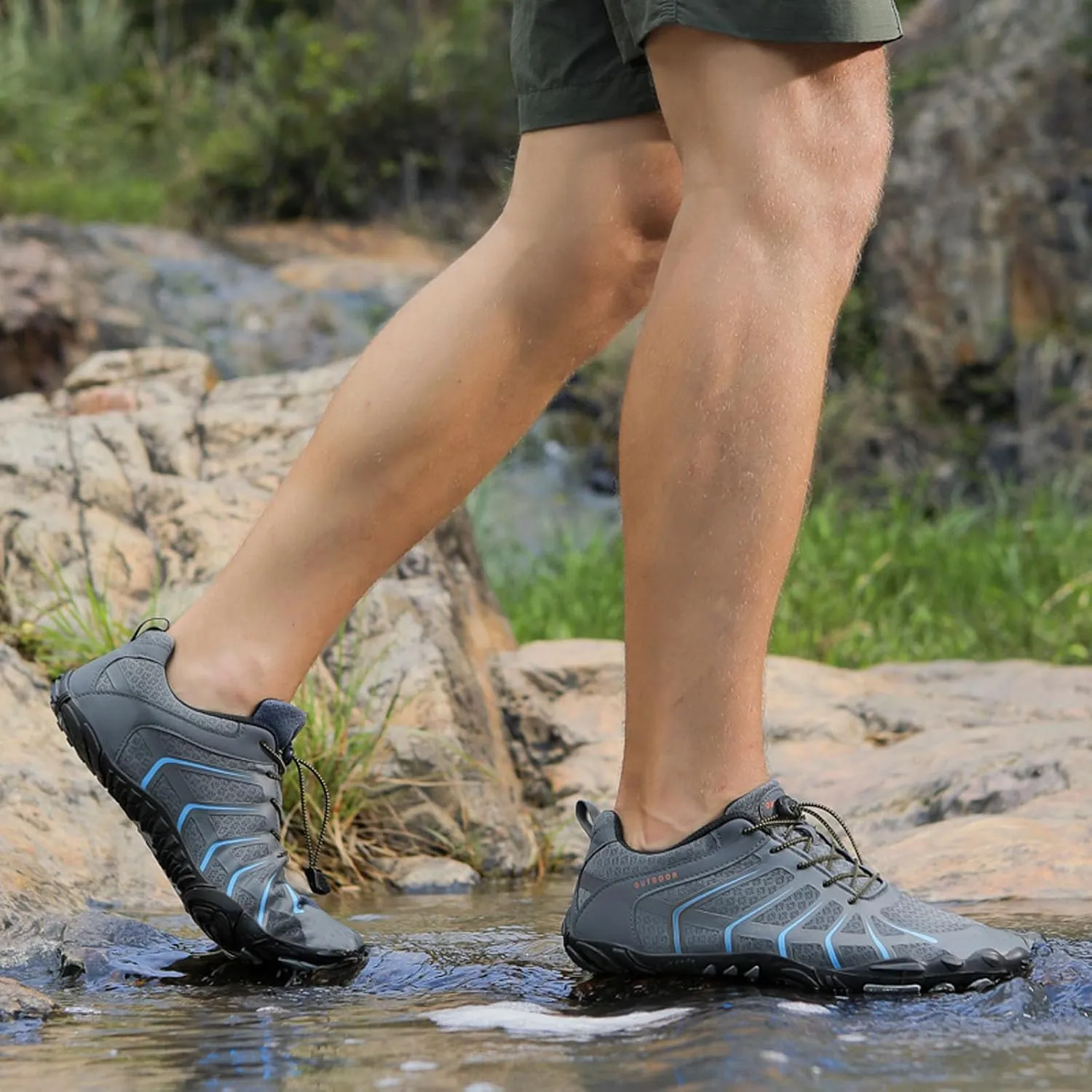 SECHRITE Mens Womens Barefoot Hike Shoes Minimalist Shoes Zero Drop Sole Wide Toe Box Trail Running Workout Footwear