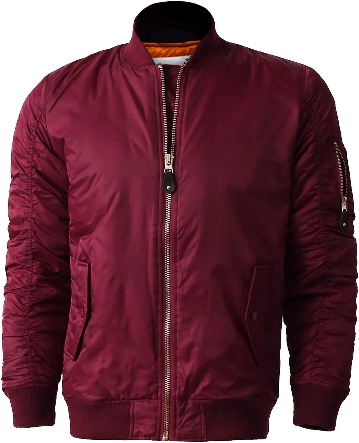 Shaka Wear Men's Flight Jackets – Casual MA-1 Bomber Coat Windbreaker Full Zip Fully Lined Regular and Bigs S~3XL