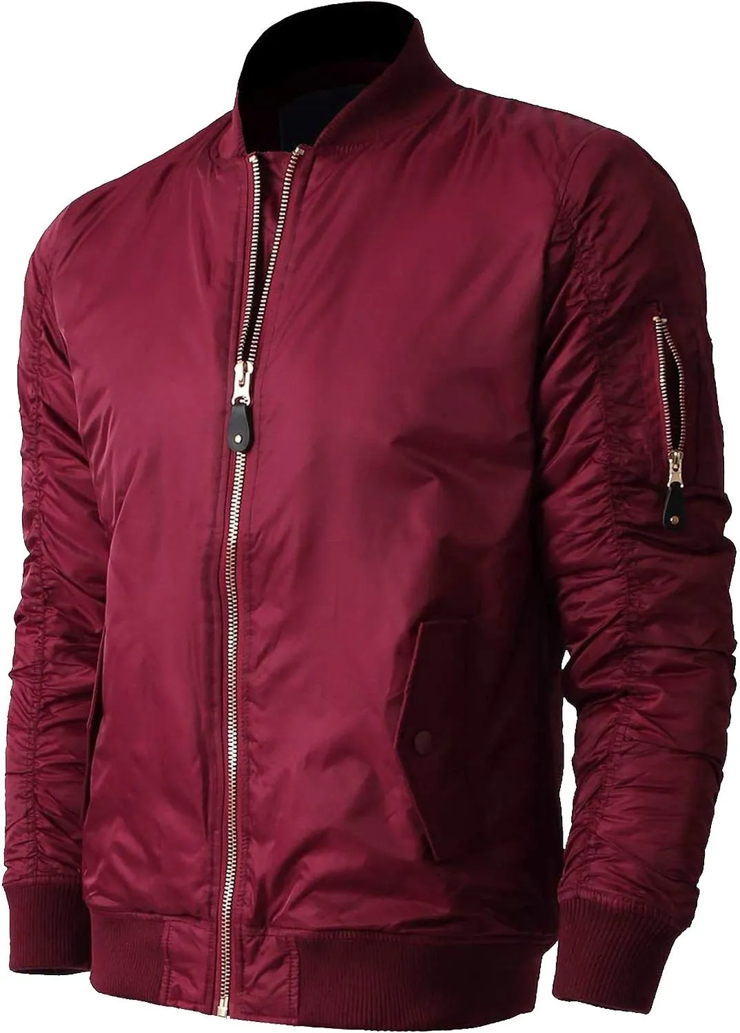 Shaka Wear Men's Flight Jackets – Casual MA-1 Bomber Coat Windbreaker Full Zip Fully Lined Regular and Bigs S~3XL