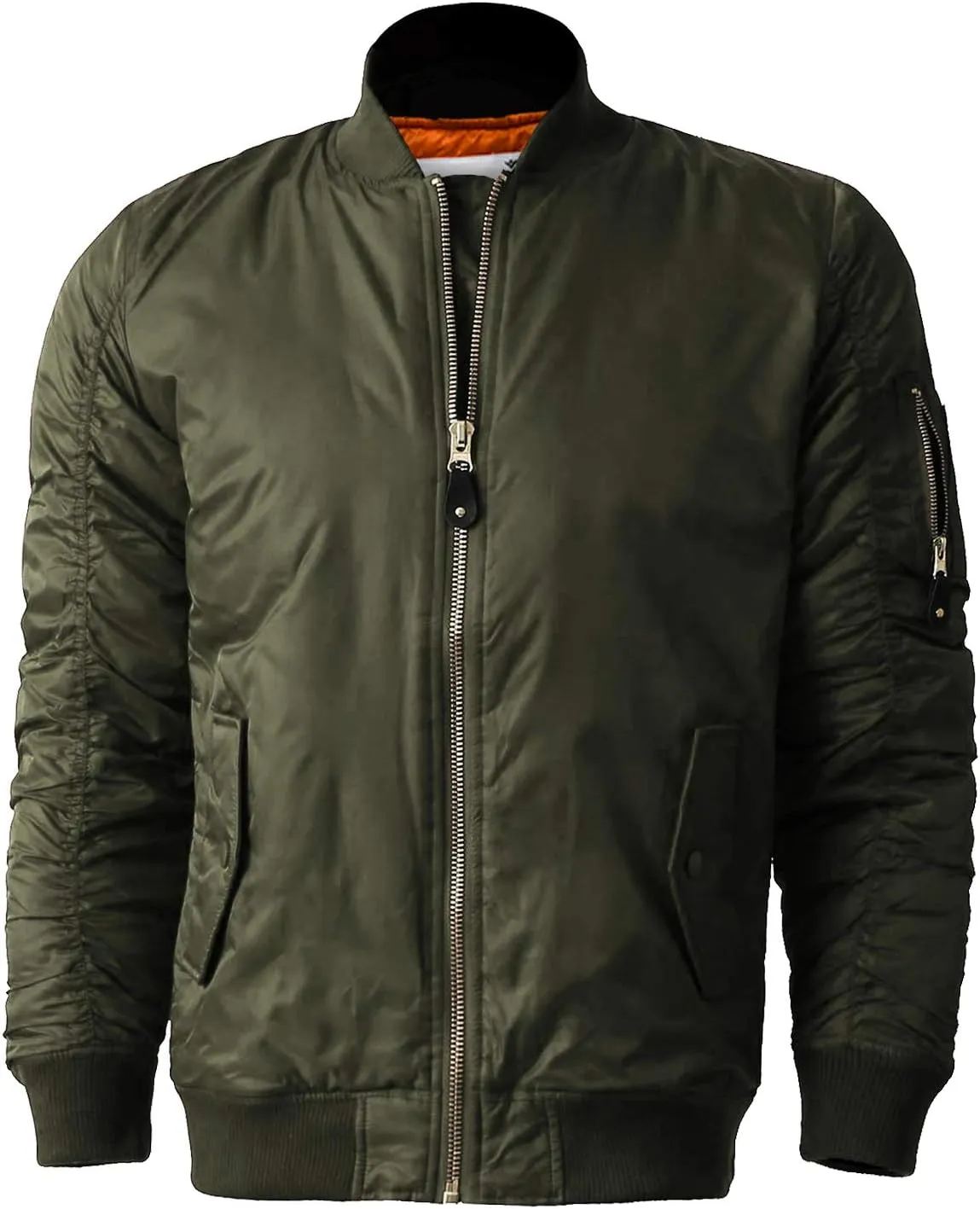 Shaka Wear Men's Flight Jackets – Casual MA-1 Bomber Coat Windbreaker Full Zip Fully Lined Regular and Bigs S~3XL