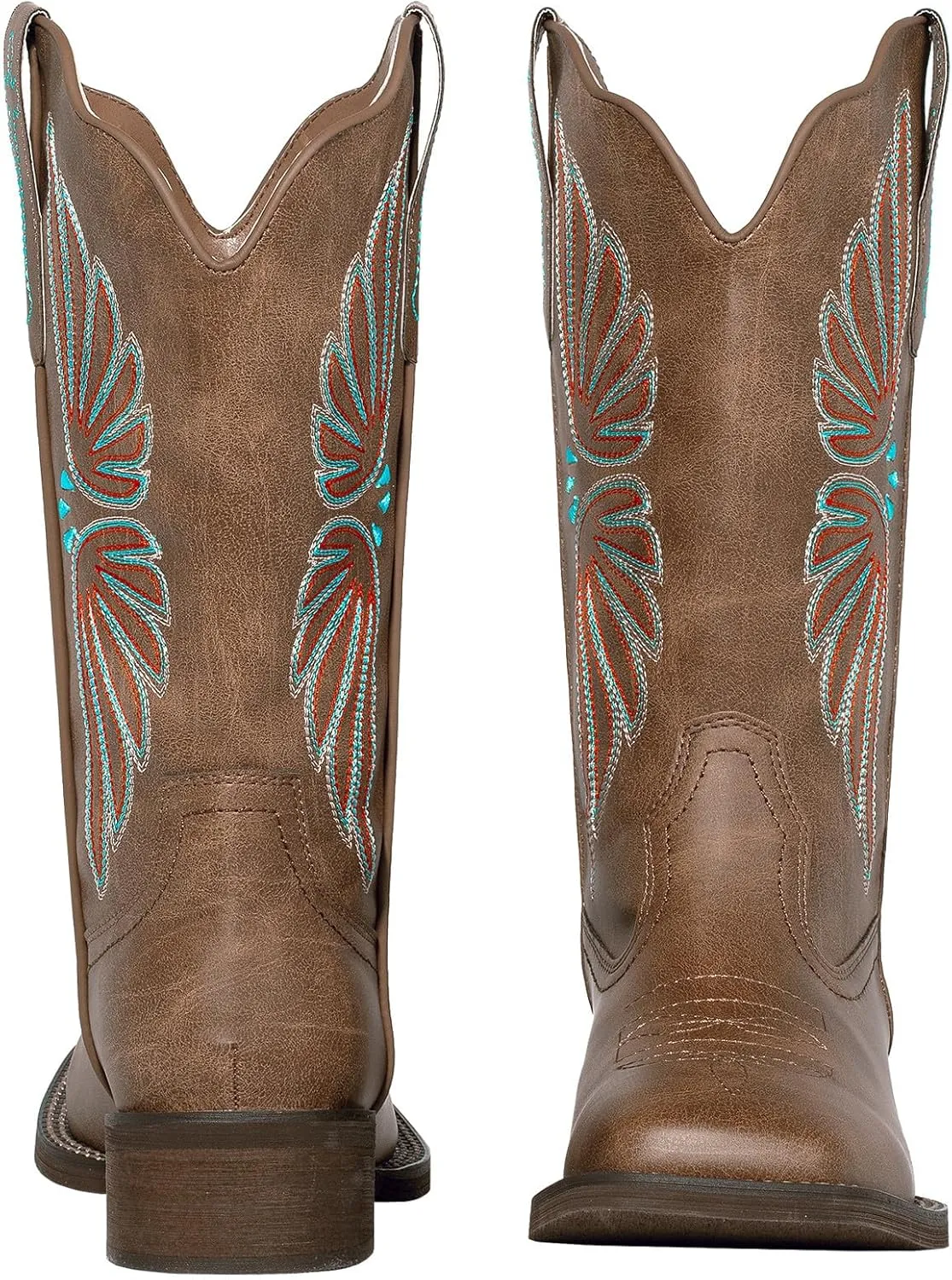 SheSole Women's Cowboy Boots Square Toe Cowgirl Boots Wide Calf Fashion Western Boots