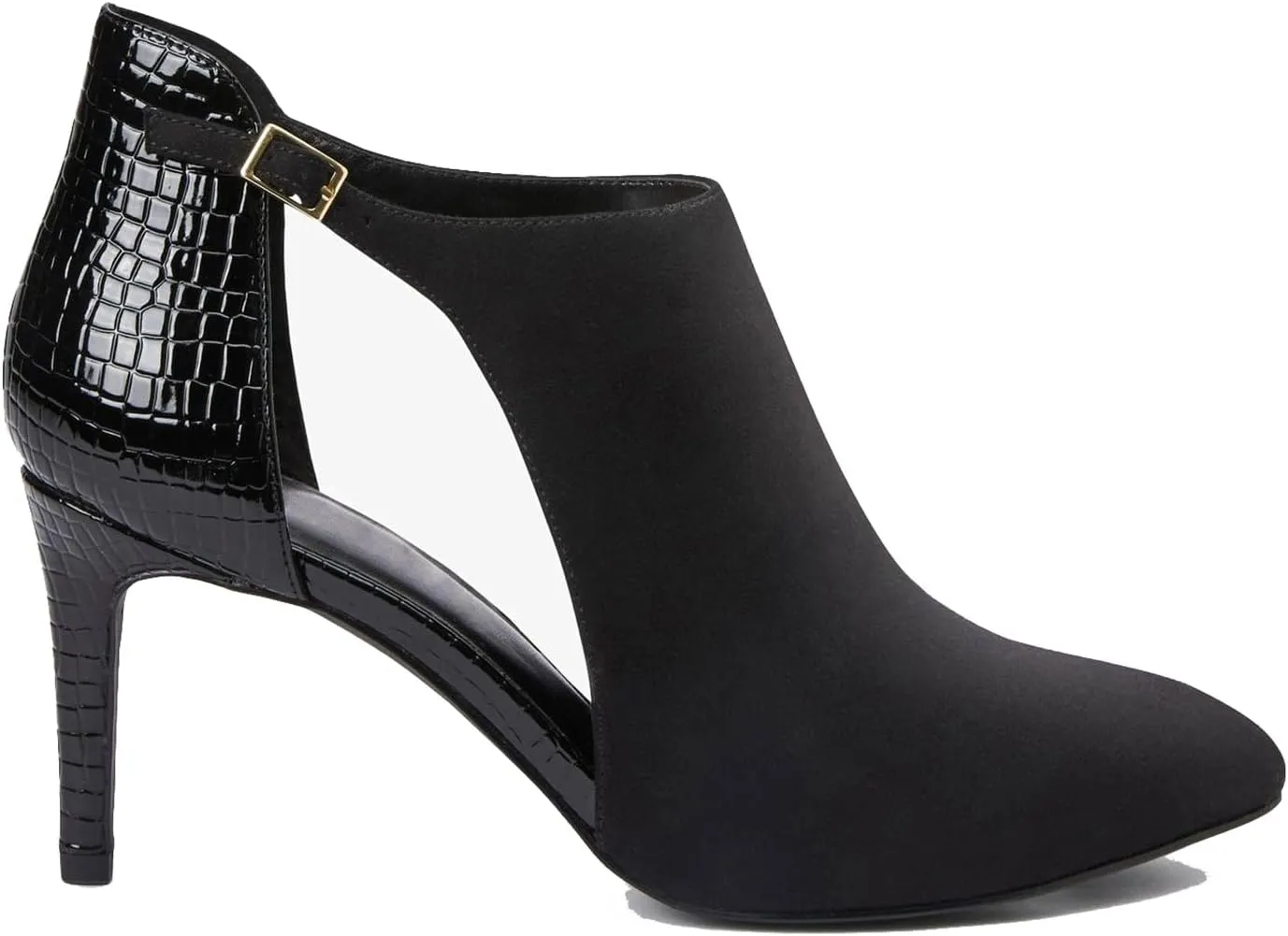 SHODENSE Women Pointed Toe Stiletto Heel Booties Cut Out Suede Sandal Booties Crocodile 3 Inch Thin high heel Ankle Boots Side Cut Buckle Closed Toe Summer Booties Heels Sexy Chic Party 4-11 M US