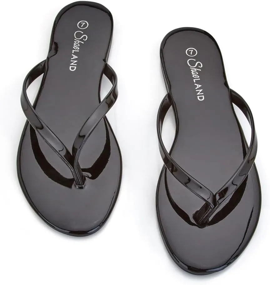 Shoe Land Flip Flops for Women 2025 - Memory Foam Slides & Flat Sandals | Ultra-Comfortable Thong Lightweight Summer Shoes for Beach, Pool & Dressy Outfits