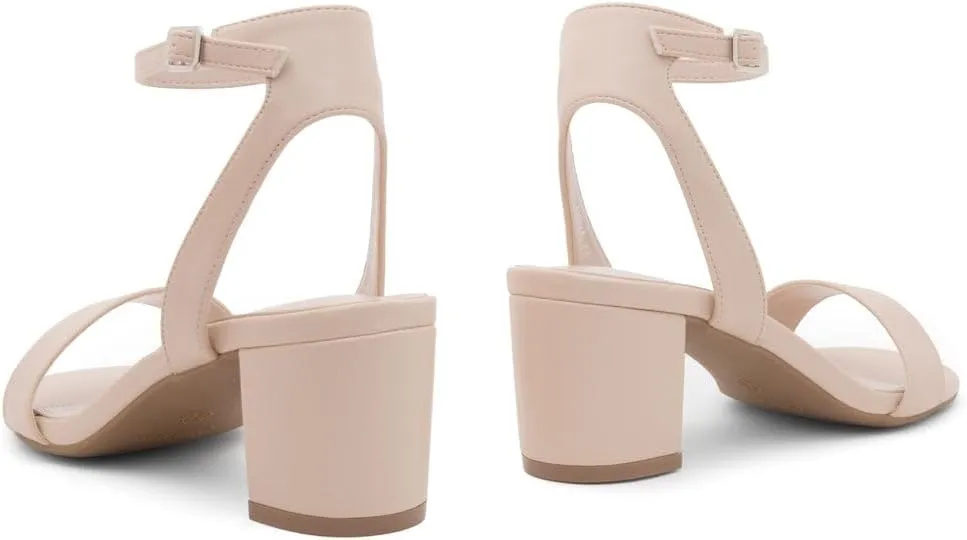 Shoe Land Women's Low Heels – 2.75 Inch Chunky Block Heeled Sandals | Clear Sandals, Open Toe Dressy Short Heels with Ankle Strap for Wedding, Prom & Party