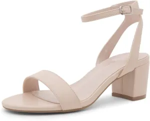 Shoe Land Women's Low Heels – 2.75 Inch Chunky Block Heeled Sandals | Clear Sandals, Open Toe Dressy Short Heels with Ankle Strap for Wedding, Prom & Party