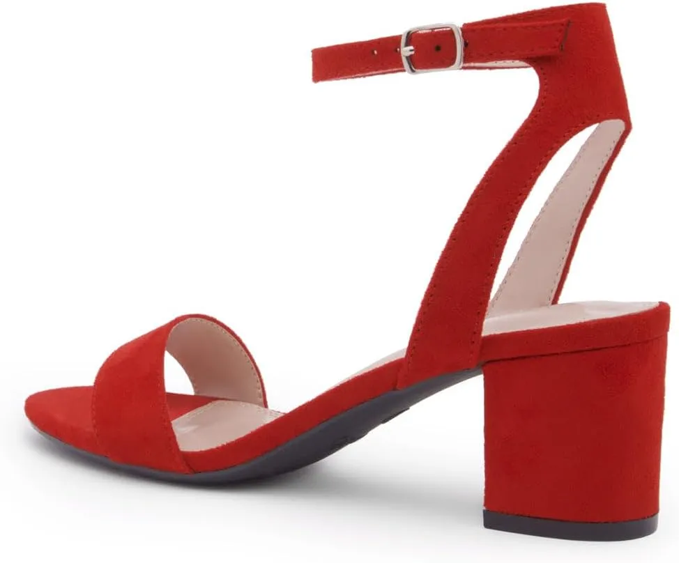 Shoe Land Women's Low Heels – 2.75 Inch Chunky Block Heeled Sandals | Clear Sandals, Open Toe Dressy Short Heels with Ankle Strap for Wedding, Prom & Party