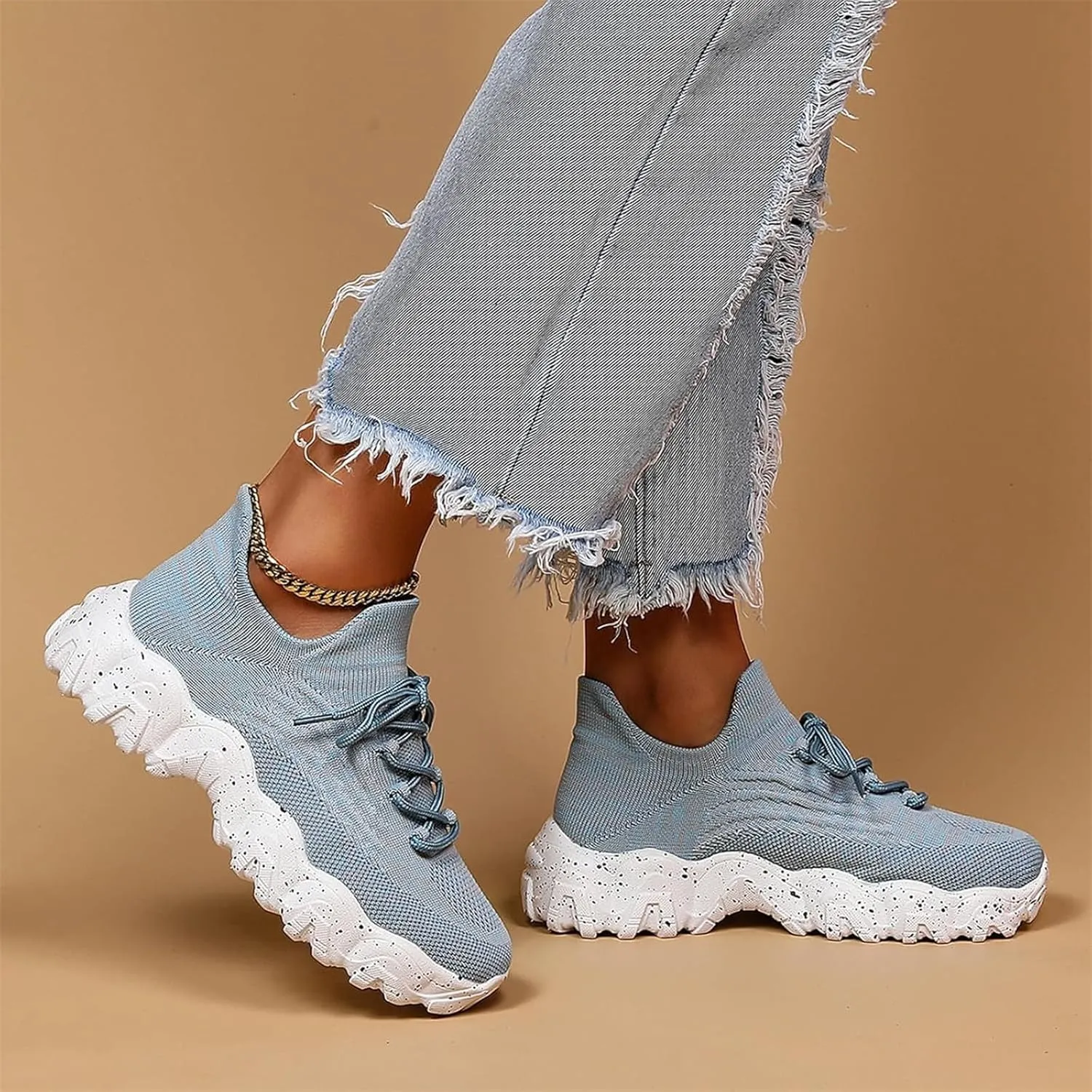 Simply Snug Shoes, Simply Snug Sneakers, Simplysnug Shoes, Women's Mesh Lace Up Lightweight Low Top Sneakers Casual Tennis Shoes Non Slip