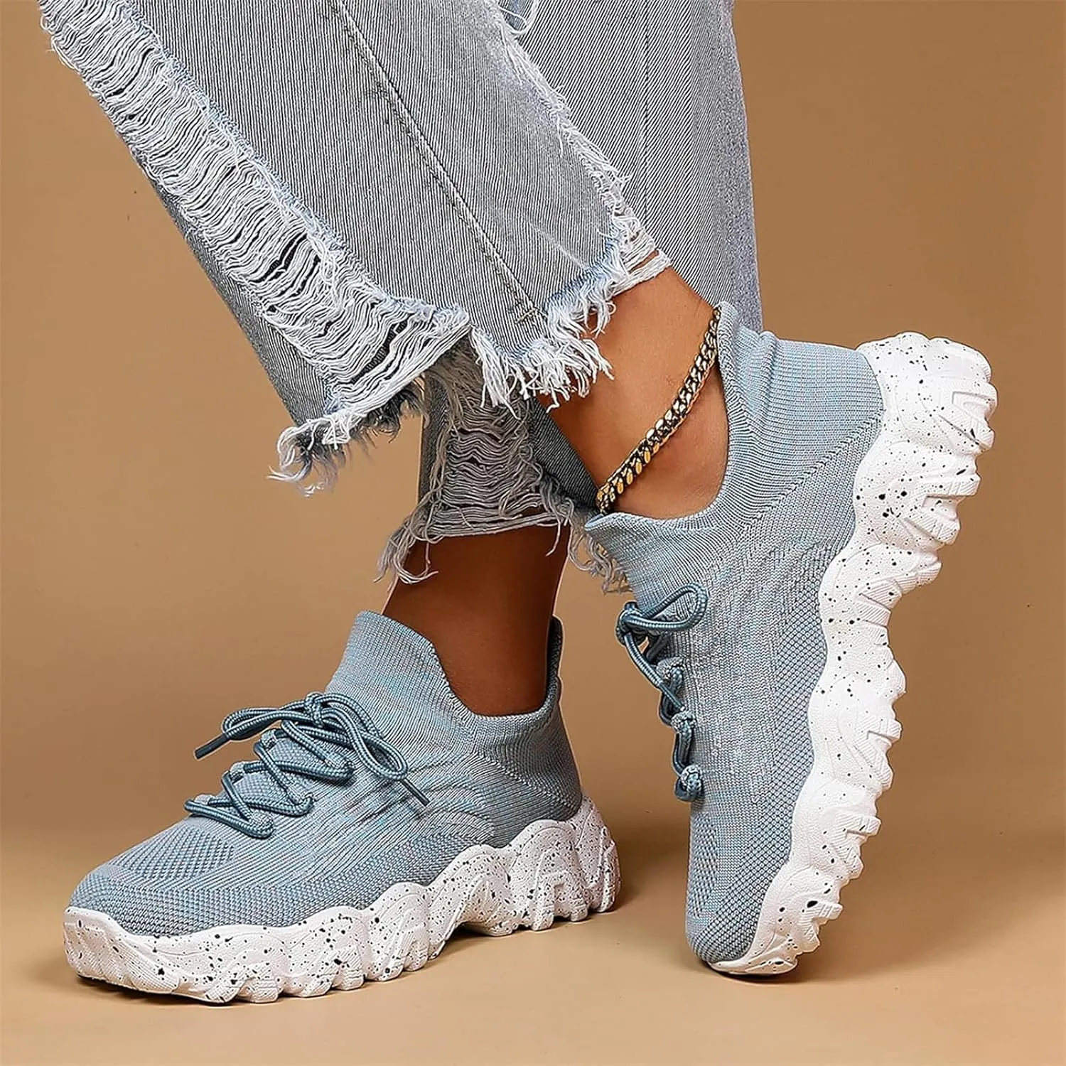Simply Snug Shoes, Simply Snug Sneakers, Simplysnug Shoes, Women's Mesh Lace Up Lightweight Low Top Sneakers Casual Tennis Shoes Non Slip