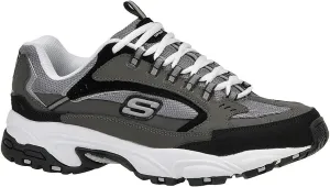 Skechers Sport Men's Stamina Nuovo Cutback Lace-Up Sneaker,Charcoal/Black,9 M US