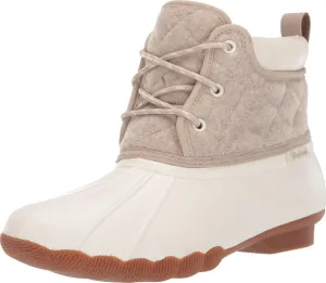 Skechers Women's Pond-Lil Puddles-Mid Quilted Lace Up Duck Boot with Waterproof Outsole Rain