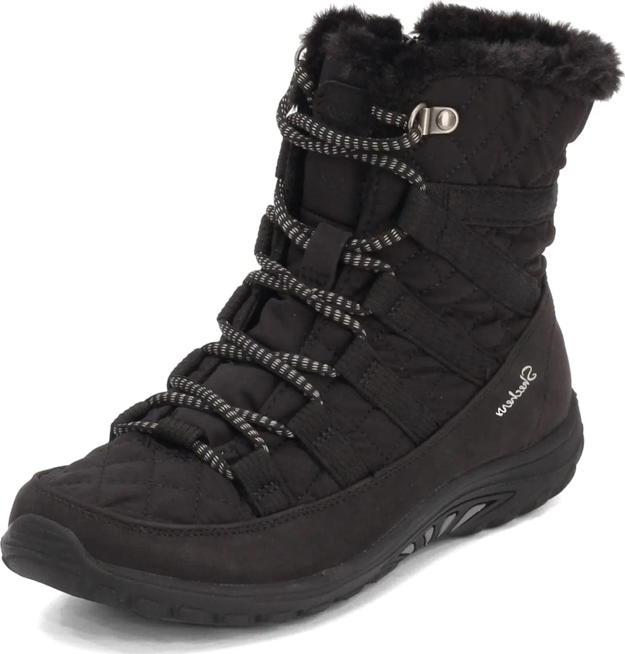 Skechers Women's Reggae Fest-Moro Rock-Short Quilted Lace Up Bootie Ankle Boot