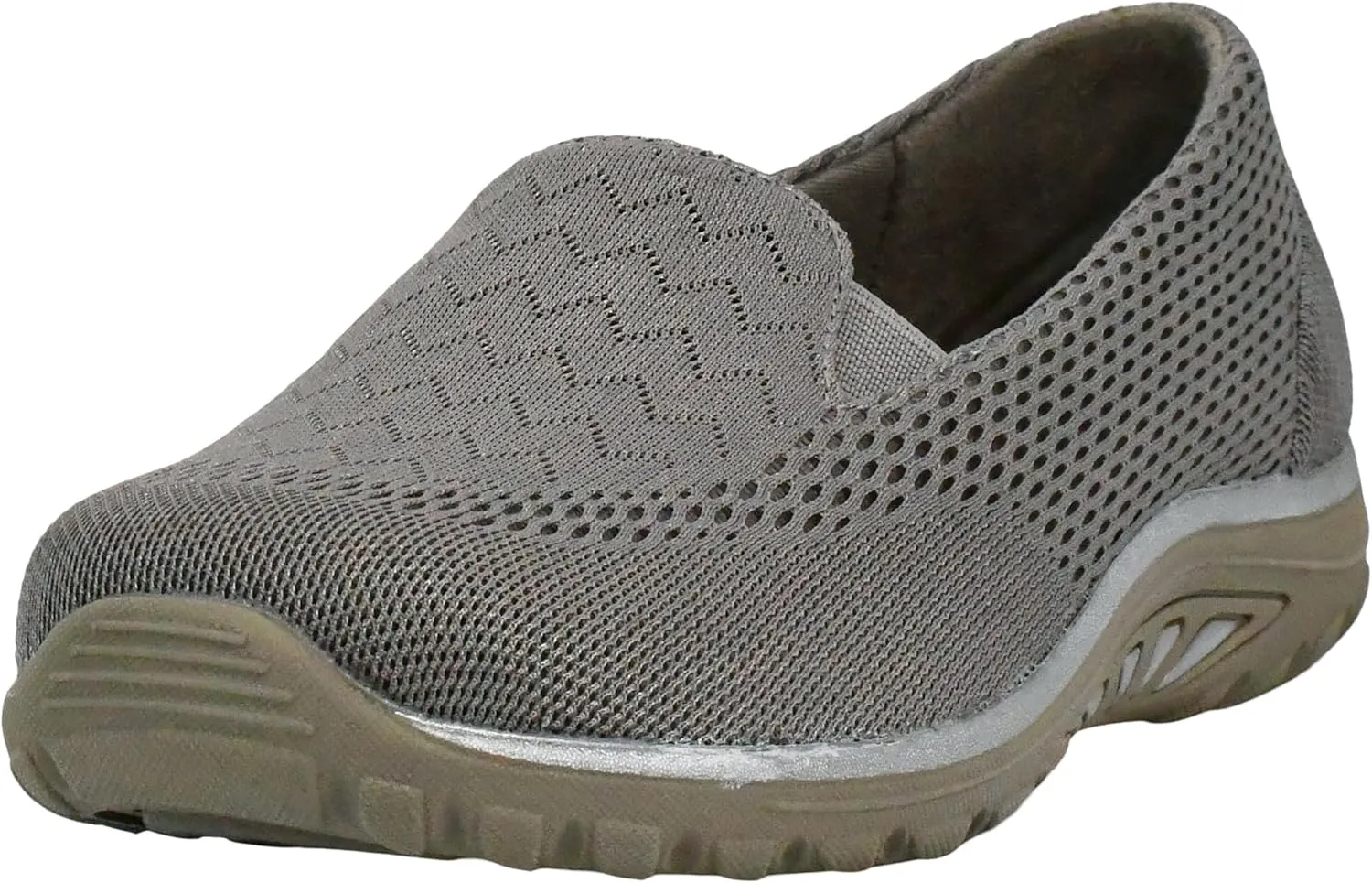 Skechers Women's Reggae Fest-Willows-Wide Loafer Flat, Dark Taupe, 8 W US