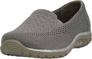 Skechers Women's Reggae Fest-Willows-Wide Loafer Flat, Dark Taupe, 8 W US