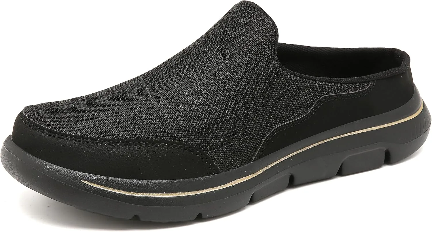Slip On Mules & Clogs for Womens Mens Light Open Back Shoes Comfort Walking Shoes A Black